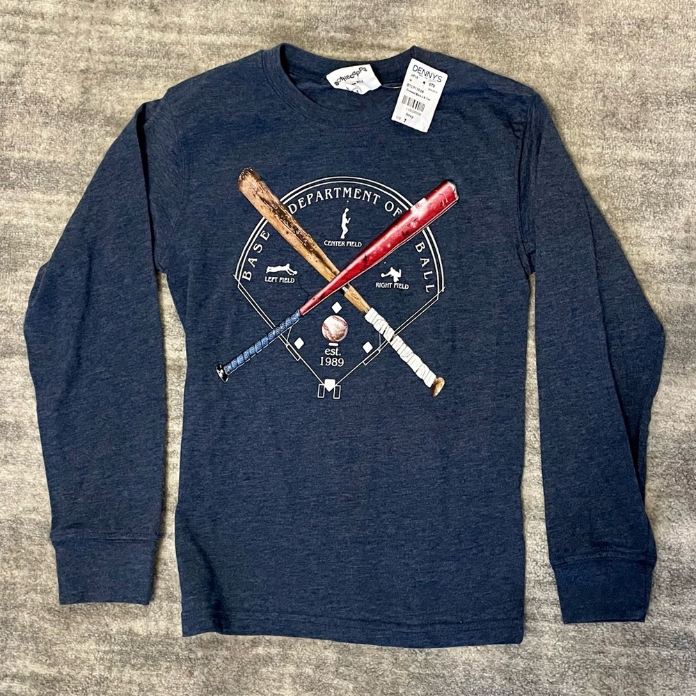New with tags. Boys Bottlecaps Baseball Long Sleeve T-Shirt (size 7)